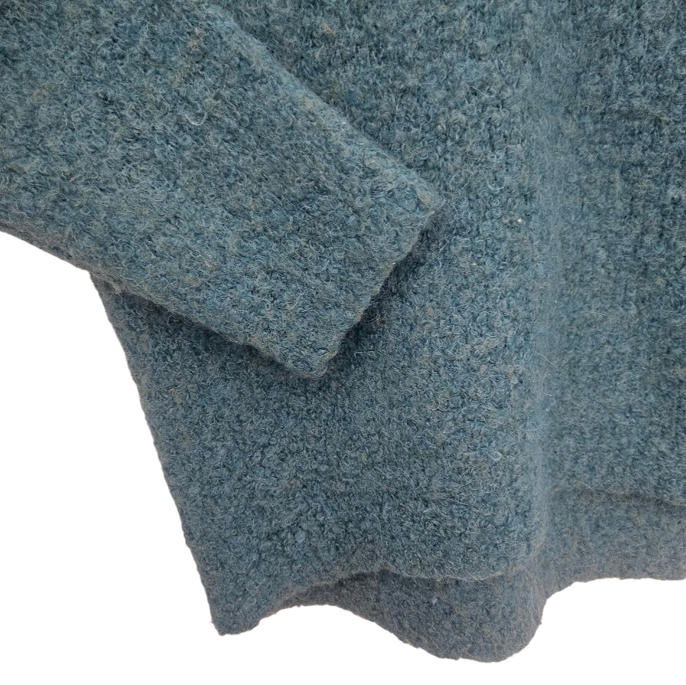 J. Crew Crew Neck Pullover Sweater Teal Blue Green Soft Cozy Fuzzy - Picture 4 of 5